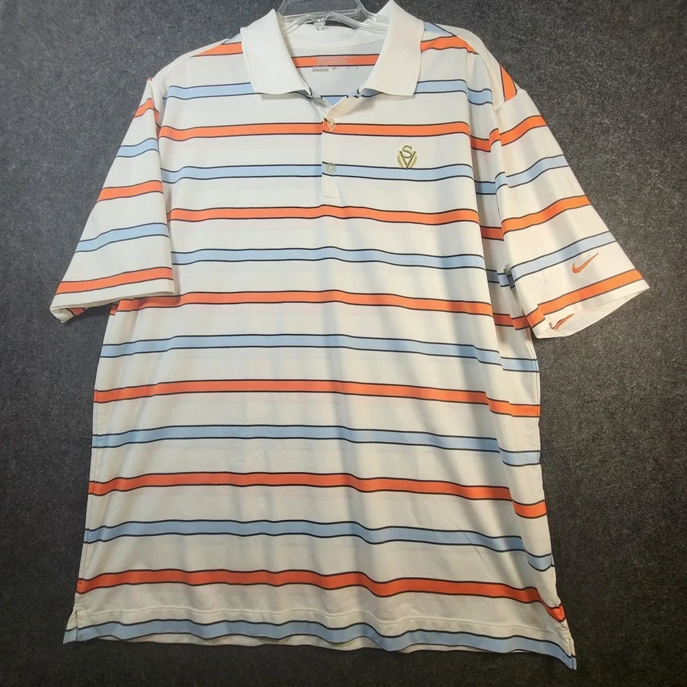 Nike Golf Tour Performance Polo Shirt Sage Valley Golf Club Men's XL Striped - Picture 3 of 10